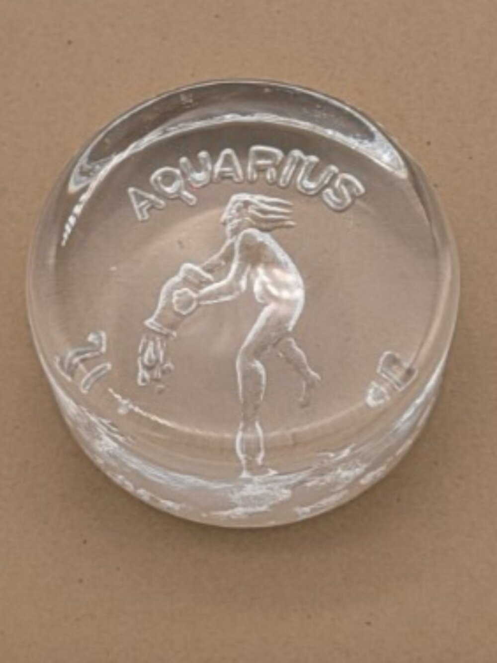 Vintage Dartington England Frank Thrower Aquarius Clear Glass Paperweight